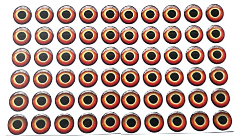 Brule 3-D Holographic Epoxy Fish Eyes (5mm-20mm) 60 Pack, Handpoured, Fishing Fly Tying Lures DIY Crafts - color: Eclipse, size: 8mm