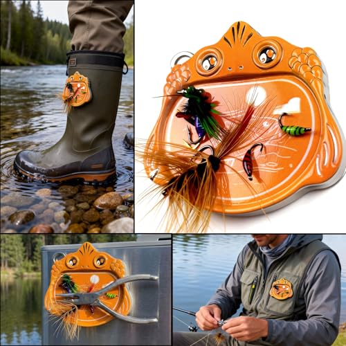Fly Fishing Accessories Mini Compact Magnetic Fly Holder - Large Surface Fly Holder for Hooks, Nippers & Tools Secure Hold, No Drop (Orange/Blue) - color: ORANGE