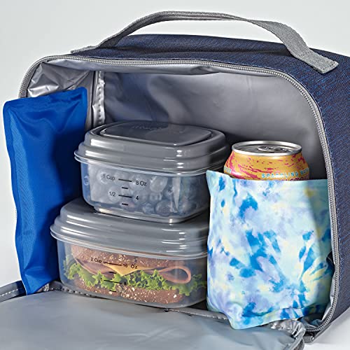 Fit & Fresh Cool Coolers 2 Pack Soft Ice for Lunch Bags, Flexible Stretch Nylon, Durable, Reusable Lunch Box Ice Packs, Soft Ice, Reusable Freezer Packs, Lunch Ice, Easy to Clean, Aqua Tye Dye - color: Aqua Tie Dye (2 Pack), size: Standard