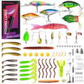 FONMANG 322-Piece Fishing Lures Kit - Buzz Bait/Spinner Baits/Jig/Frog, Fishing Tackle Box with Tackle Included, Soft Bait/Hooks/Weights, Fishing Gear Lure Kit Gift for Men Freshwater Bass Trout - color: B-153pcs Freshwater Fishing Kit