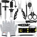 13-in-1 Fishing Multi-Tool Kit with Pliers, Fillet Knife, Lip Gripper, Scissor, Hook Remover - Fly, Ice, Saltwater & Freshwater Fishing for Serious Angler