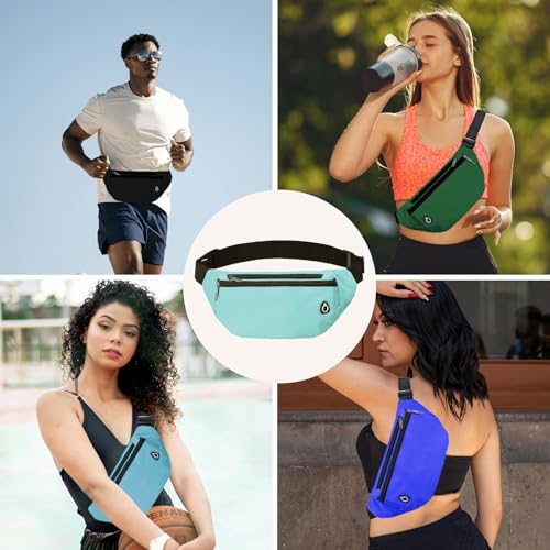 Fanny Pack for Women Men,Crossbody Fanny Pack Water Resistant Sports Waist Bag Pack, Belt Bag for Travel Hiking Running - color: 1pack-greyblue