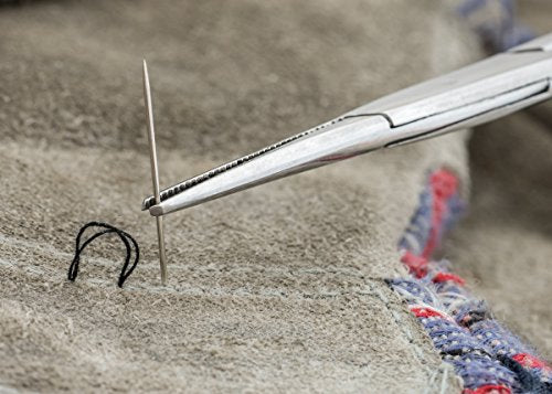 SE 5-Inch Stainless Steel Straight Forceps - Self-Locking, Serrated Tip for Precision Grip and Clamping - Perfect for Crafting, Fishing Tasks, Jewelry Making, and More! -650FS - size: 5", style: Straight