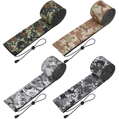 Neoprene Fishing Rod Sleeve Rod Socks Puncture Resistant Fishing Rods Cover for Storage and Transportation Protective Case for Casting Trolling Spinning Rods - color: Camouflage