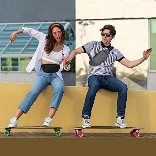 WATERFLY Fanny Pack Waist Bag: Small Hip Pouch Bum Bag Fannie Pack Phanny Fannypack Waistpack Bumbag Beltbag Sport Slim Fashionable for Jogging Hiking Hiker Woman Man - color: B-Grey