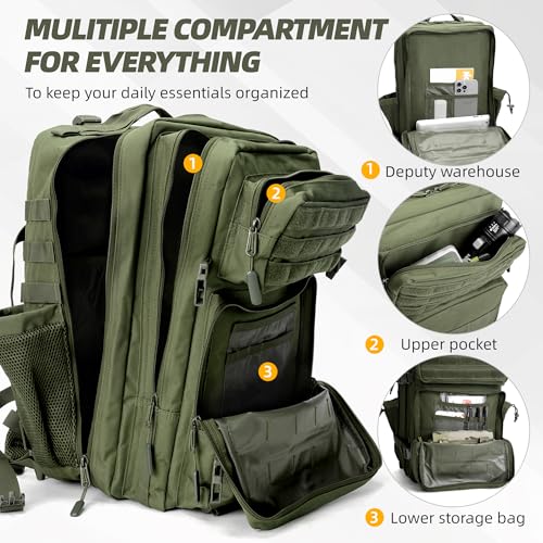 LUPU TACTICAL Backpack for Men and Women 45L ，Army Green