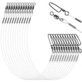 Nylon Fishing Leaders,12/24pcs Nylon Mono Wire Leader Line with Swivel Snaps Lures Rig or Hooks Connect Tackle High Strength Fishing Leader Line for Saltwater Freshwater 20lb/30lb/40lb/50lb - size: 30LB