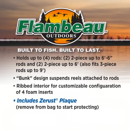 Flambeau Outdoors 4455BB Rod Bunk Box, Portable Fishing Rod Storage, Black