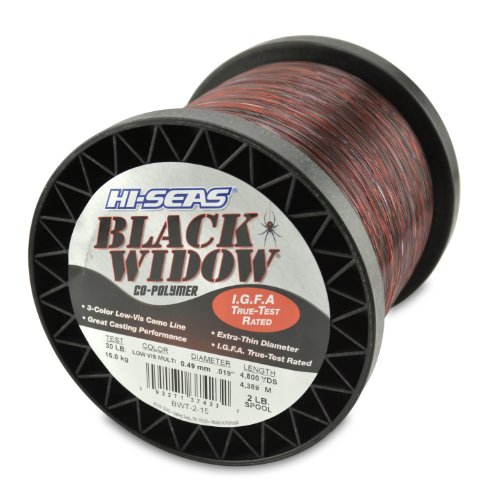 Hi-Seas Black Widow Co-Polymer Line - size: 4,800 Yard, 30 Pound Test
