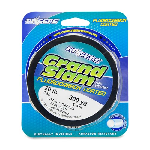 HI-SEAS Grand Slam Fluorocarbon Coated Fishing Line - color: Moss Green, size: 8 lb / Filler Spool