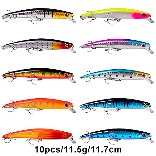 Bass Fishing Lures Kit Set Topwater Hard Baits Minnow Crankbait Pencil VIB Swimbait for Bass Pike Fit Saltwater and Freshwater - color: 008-53pcs