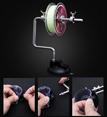 Fishing Line Spooler Silver Reel Winder Spool Tackle Winder spooling Station Winding System Ultimate Line - color: A-With Suction Cup