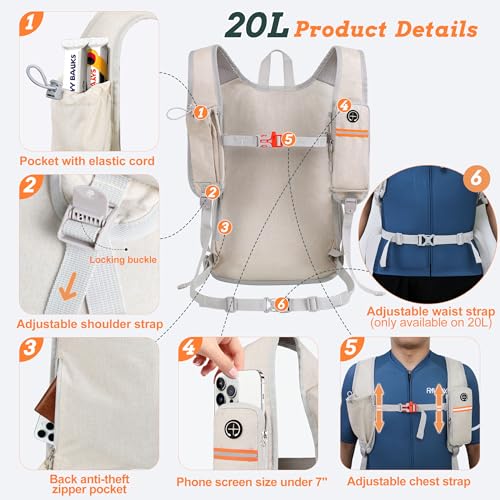 BECOJADDE 20L Small Hiking Backpack for Men Women Foldable Packable Back Pack Ultralight Hiking Daypack for Travel Camping Outdoor, Beige - color: Beige, size: 20L