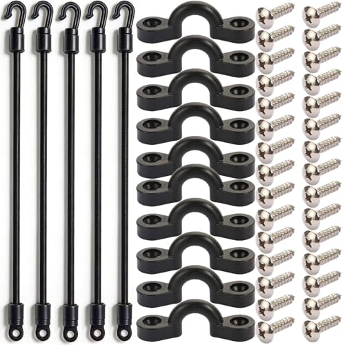 5Pcs Rod Tamer Strap Holder Deck Mount Connector Mount Rod Strap Rod Hold Down Strap for Boat Kayak Fishing - size: 12 Inch