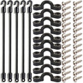 5Pcs Rod Tamer Strap Holder Deck Mount Connector Mount Rod Strap Rod Hold Down Strap for Boat Kayak Fishing - size: 12 Inch