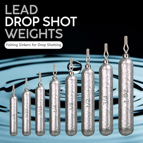 Reaction Tackle Drop Shot Weights for Bass Fishing - Skinny Pencil Sinkers for Drop Shot Rig - Freshwater and Saltwater Finesse Fishing - color: Silver, size: 46 Piece Kit