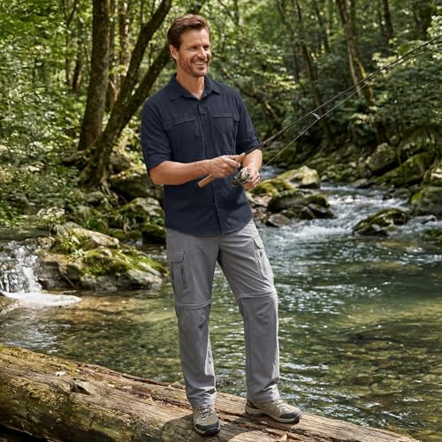 Men's Sun Protection Safari Fishing Shirts Long Sleeve UPF50+ UV Quick Dry Lightweight Cooling Hiking Travel - color: Blue, size: Small