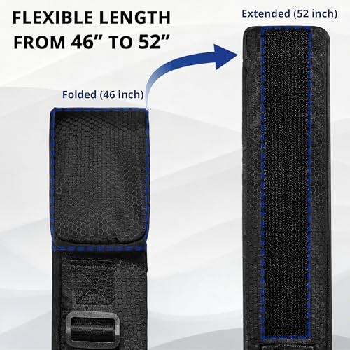 PEKREWS Fishing Rod Case, 52inch Fishing Pole Bag (3.9ft-4.4ft) with Tackle Pockets, Fits Break-Down Spinning, Casting Rod Reel Combo, Padded Soft Rod Bag with Strap Handle, Pole Travel Case, Blue - color: Blue