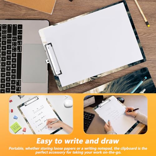 Highland Cow Clipboard, Wild Animals Decorative Clip Board with Metal Clip Cute Plastic Clipboards A4 Standard Size 8.5" x 12.5" for Nurses, Students, Office - color: Highland Cow
