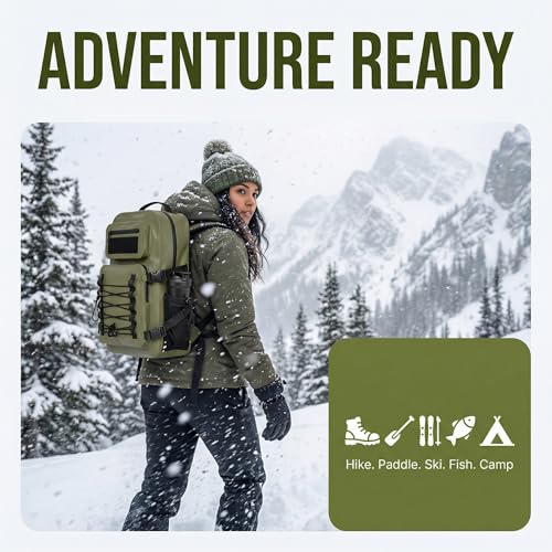 Miramrax Dry Bag Waterproof Backpack 30L Tactical Backpack for Kayaking Hiking Boating Paddle Boarding Travel Beach (Army Green) - color: Army Green