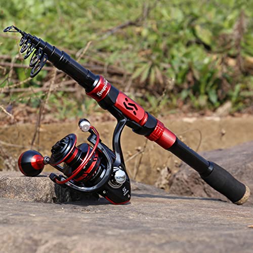 Sougayilang Fishing Pole with Spinning Reel Portable Fishing Rod Reel Combos - size: 1.8M/5.91FT Rod with 2000 Reel, style: Full Kits With Bag