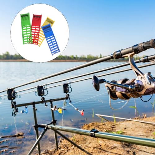 HANABASS Fishing Line Holder and Hook Organizer with Spring-Loaded Leader Holder Compact Lightweight Plastic Design for Secure Fishing Line Storage 8.07X2.36X0.59In