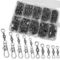 281pcs Fishing Snap Swivel Barrel Swivel, 123pcs Interlock Snaps Swivel, 158pcs Barrel Fishing Swivels , Fishing tackel for Saltwater Fishing Freshwater Fishing