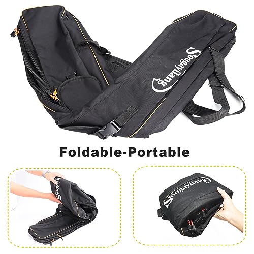 Sougayilang Fishing Rod Case, 3 Layers Organizer Pole Storage Bag Fishing Rod and Reel Carrier Organizer for Travel-135cm/53in-Black - color: Black-Length: 135cm/53in