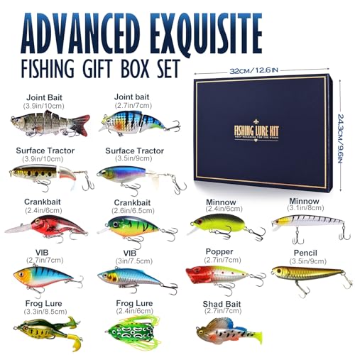 Fishing Lures Kit for Bass, 15PCS Swimbaits Crankbaits Fishing Tackle Set | Bass Fishing Lure Kit, Multi Jointed Swimbaits and Soft Baits for Trout Pike Freshwater Fishing - style: Hard /Soft Bait 1