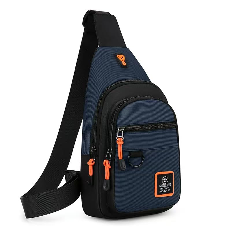 Sling Bag Small Sling Backpack Travel Backpack Hiking Daypack Adjustable Shoulder Strap Chest Bag Multipurpose Cross Body Bag(Blue) - color: Blue
