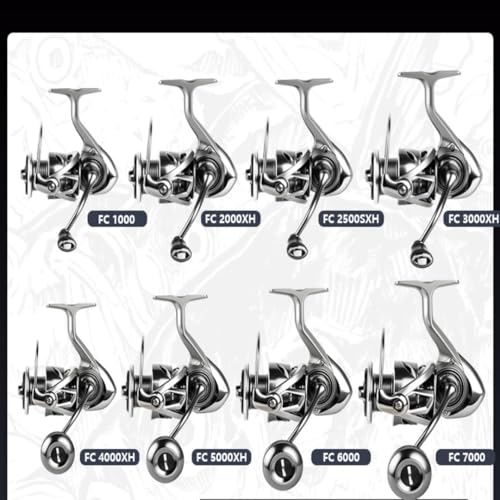 FC Saltwater Spinning Reel,2000 3000 4000 5000 Bass Fishing Reel,7+1 BB Corrosion-Resistance Bearing System,33LBS Max Drag,6.3:1 Gear Ratios,Metal Spool&Screw in Handle
