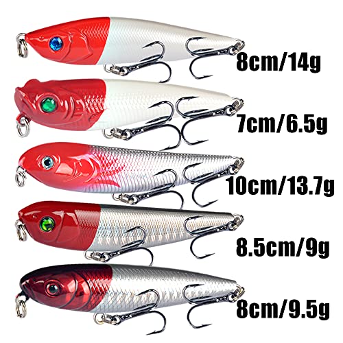 LINGYUE Bass Fishing Lures Kit Set Topwater Hard Baits Minnow Crankbait Pencil VIB Swimbait for Bass Pike Fit Saltwater and Freshwater