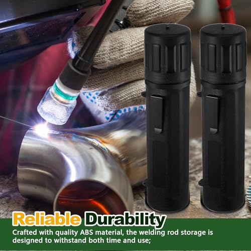 Zonon 2 Pcs Welding Rod Storage Tube 14 Inch Stick Electrode Storage Container Airproof Waterproof Canister (holds 350mm / 13.7in Rods) (Black) - color: Black