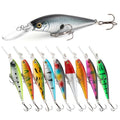 10Pcs Minnow Fishing Lures Set, Shallow Diver Jerkbait with Built-in Sonic Vibrations, Life-Like Bionic Swimbait with Sharp Treble Hooks for Bass, Trout, Walleye, Saltwater & Freshwater - size: 4inch, 1/2 oz