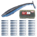 Paddle Tail Swimbaits 100/80/50PCS, 5/4/3/2 inch Soft Fishing Lures Bulk Pack – Durable Lifelike Action Lures for Bass, Trout, Crappie – Freshwater & Saltwater Fishing Gifts - color: Blue-Black, size: 5in, 50pcs
