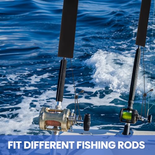 Neoprene Camo Fishing Rod Sleeves,Fishing Pole Sleeves,Fishing Rod Socks | UV Resistance,Puncture Resistant, Protect Casting, Spinning, Trolling Fishing Rods, Storage, tangled-free,75in,68in,60in - color: 2-Black, size: 69"
