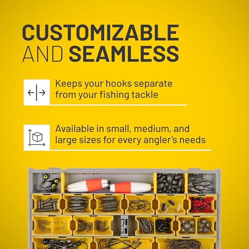 Plano Edge Terminal Small Hook Retainer Box, 3-Pack, Tackle Storage, Yellow, Includes Hook Retainer Tackle Trays, Customizable Fishing Terminal Tackle Organization - size: Small, style: Terminal Small Hook Retainer