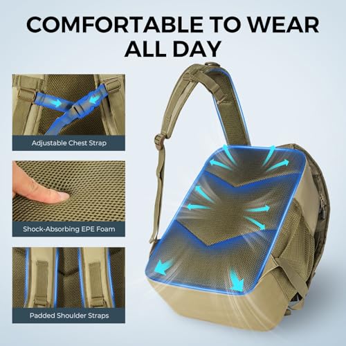 KastKing KarryAll KastMate Fishing Tackle Backpack,Water-Resistant Tackle Bag With 2 Rod Holders,Fishing Gear and Equipment With Large Gear Storage,Khaki - color: C: Khaki