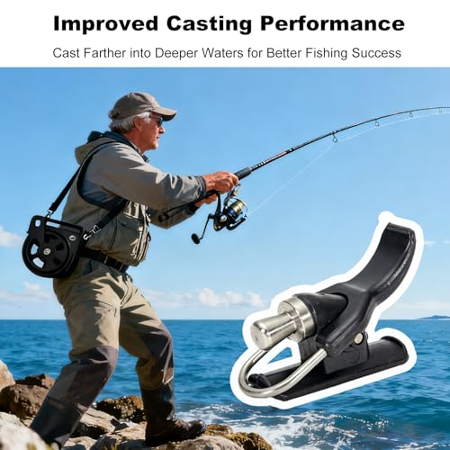 Breakaway Cannon Casting Trigger Bait Launcher Surf Fishing Cast Aid for Beach Rods and Poles Spinning Reel Surf Gear Accessories Finger Protector Extender