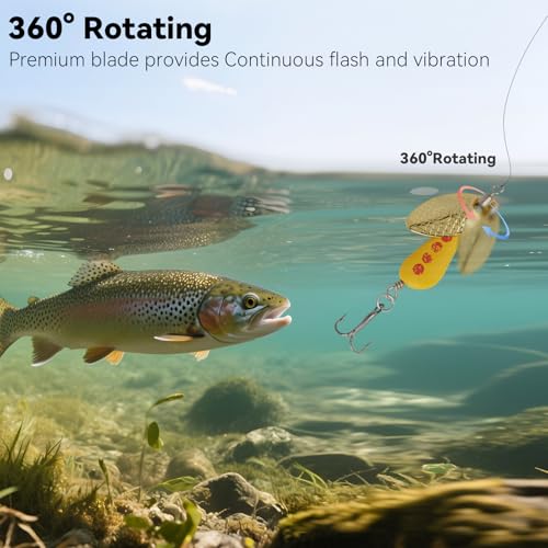 QualyQualy Trout Lures Fishing Spinnerbaits 5pcs Brass Hard Metal Spinner Trout Baits Fishing Lure for Perch Freshwater Saltwater Lake River - color: #A, size: 1/6 oz