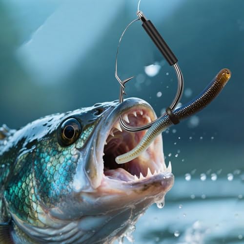 25-Pack 2X Strong Weedless Wacky Rig Hooks - Ultra Sharp Neko Rig Circle Weedless Hooks for Bass & Catfish,Saltwater & Freshwater - color: 4/0_25PCS