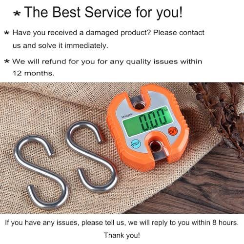 Digital Hanging Scales 300 lb 150 kg Mini Crane Scale Portable Heavy Duty Scales 2 AAA Batteries(Not Included) (Orange) - color: Orange