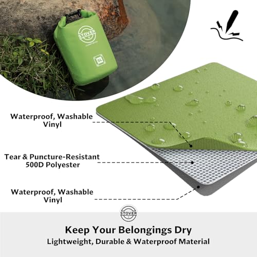 STOVER 5/10/25/30/40/55L Waterproof Dry Bag, Small Lightweight Roll Top Dry Bag Backpack w/Waterproof Phone Case, Kayaking, Travel, Hiking, Fishing, Tubing, Camping, the Beach, Men/Women (Green) - color: 5l Green, size: 5L
