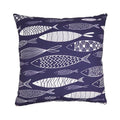 SARO LIFESTYLE Whimsical School of Fish Outdoor Pillow with Poly Fill