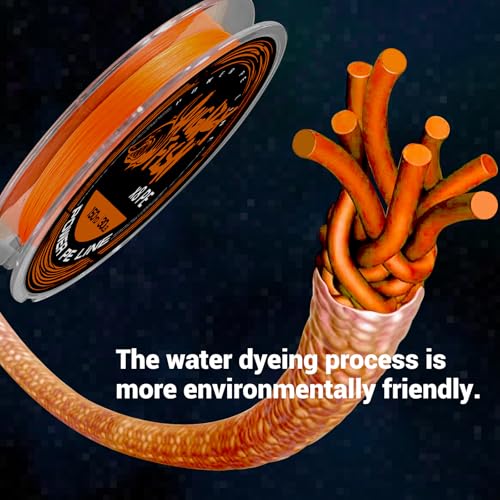 ANGRYFISH 8 Strand Braided Fishing Line, Hi Vis PE Fishing Line, 6LB-50LB | Zero Stretch - Low Memory - Ultra Strong & Abrasion Resistant - Thinner Diameter for Longer Casts - Saltwater/Freshwater - color: Orange, size: 10LB(150Yds)