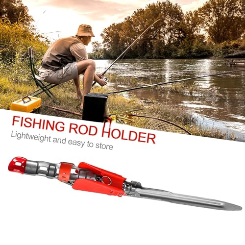 Fishing Rod Holder 2 Spring Automatic Full Adjustable Folding Stainless Steel Automatic Spring Fishing Rod Holder for Ground Support Brackets, Adjustable Sensitivity & Folding Fish Pole Rack