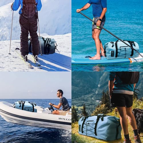 80L Dry Bag Large Waterproof Bag Roll-Top Heavy Duty Fishing Duffel Bag with Durable Straps & Handles for Kayaking Paddle boarding Boating Rafting Fishing - color: Blue