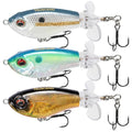 TRUSCEND Popobait Easy Catch Fishing Lures with BKK Hooks, Instant Startup, Longer Cast, Balanced Spray/Sound/Swim, Plopper Topwater Lures for Bass, Trout, Pike, Walleye, Freshwater Saltwater Fishing - color: A-3",0.3oz