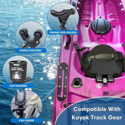 Kayak Track Kayak Low Profile Track,Kayak Rail,Kayak Accessories Mount Track,Kayak Gear Track for Fishing Rod Holder,Kayak Rail Track for Paddle Holders Fish Finder,Cup Holder,Anchor Cleats - size: 7inch4pcs