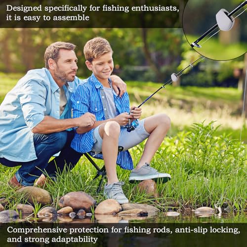 4Pcs Fishing Rod Clips Multi-Functional Fishing Rod Tie & Fixer, Portable Detachable Fixed Storage Organizer Suitable for Casting Rods, Spinning Bass & Fly Rods（Gray）